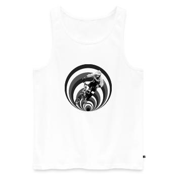 BMX Race Racing - Men's Premium Organic Tank Top - white - Front - Michal (187cm)