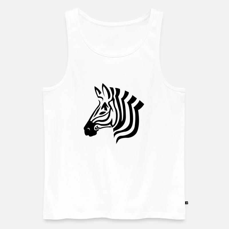zebra - Männer Premium Bio Tank Top - Weiß