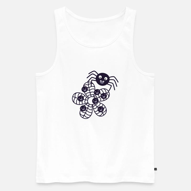 Spinne mit Spinnennetz mit Babyspinnen - Männer Premium Bio Tank Top - Weiß