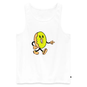 donut comic funny - Männer Premium Bio Tank Top - Weiß - Vorne - AI Model Male 178 light (178cm)
