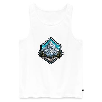 Berge Mountains - Men's Premium Organic Tank Top - white - Front - AI Model Male 178 light (178cm)