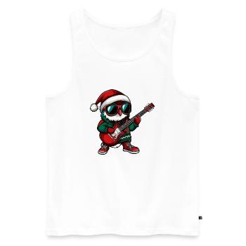 Eule Weihnachten Gitarre - Männer Premium Bio Tank Top - Weiß - Vorne - Michal (187cm)