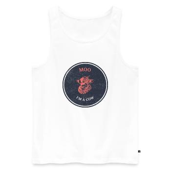 Moo I'm A Cow Funny T-shirt - Männer Premium Bio Tank Top - Weiß - Vorne - AI Model Male 178 light (178cm)
