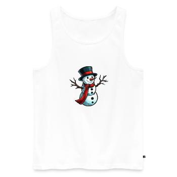 Bonhomme de neige - Débardeur bio Premium Homme - blanc - Devant - Michal (187cm)