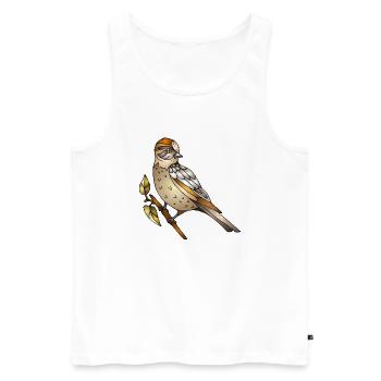 Bunter Vogel - Männer Premium Bio Tank Top - Weiß - Vorne - Michal (187cm)