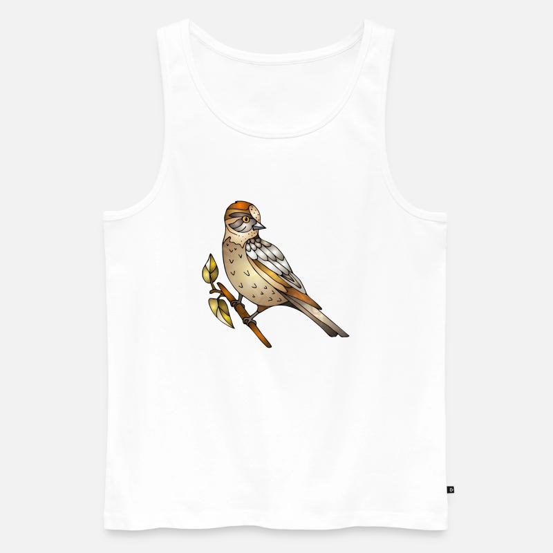 Bunter Vogel - Männer Premium Bio Tank Top - Weiß
