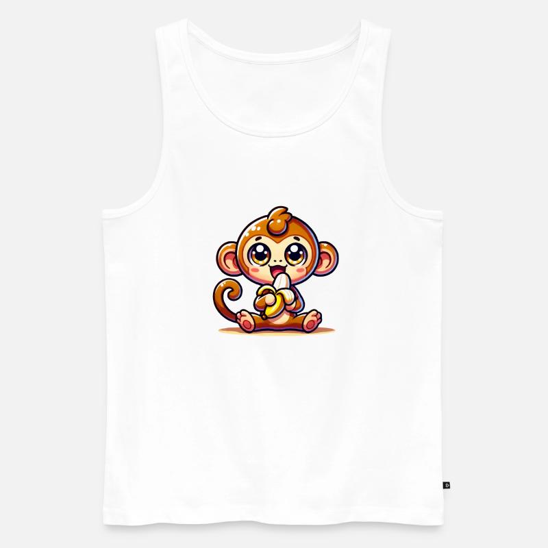 Affe Comic - Männer Premium Bio Tank Top - Weiß