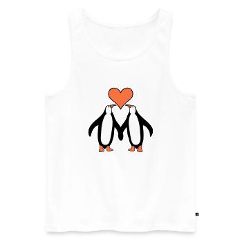 Zwei Pinguine Paar Pärchen Liebe 2 Verliebte Herz - Männer Premium Bio Tank Top - Weiß - Vorne - AI Model Male 178 light (178cm)