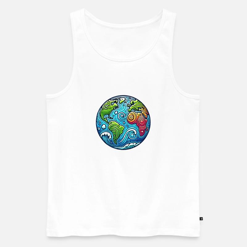 Erde Planet - Männer Premium Bio Tank Top - Weiß