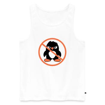 Evil Penguins Forbidden Area Sign Note Cool - Men's Premium Organic Tank Top - white - Front - Michal (187cm)