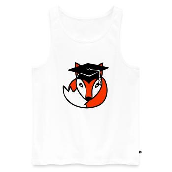 Fox High School Graduation Graduation Certificates College Hat - Men's Premium Organic Tank Top - white - Front - AI Model Male 178 light (178cm)