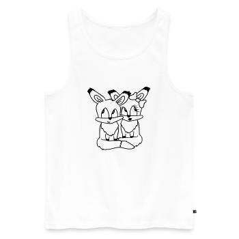 2 Foxes Couple In Love Two Friends Love Team Cute - Men's Premium Organic Tank Top - white - Front - Michal (187cm)