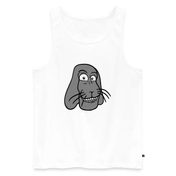 Lapin Lapin Drôle Visage Grimace Sourire - Débardeur bio Premium Homme - blanc - Devant - AI Model Male 178 light (178cm)