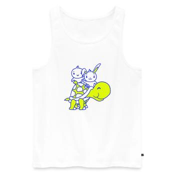2 Bunny Bird Big Giant Turtle Waving Team - Men's Premium Organic Tank Top - white - Front - Michal (187cm)