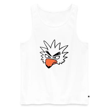 Weißer Papagei Vogel guckt böse cool ernst Comic - Männer Premium Bio Tank Top - Weiß - Vorne - Michal (187cm)