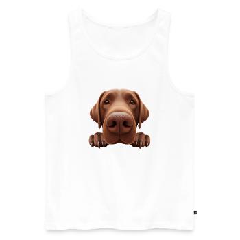 Dog Head 3 brown - Men's Premium Organic Tank Top - white - Front - AI Model Male 178 light (178cm)