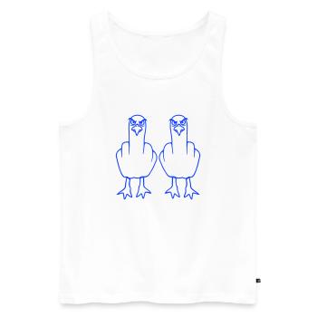 2 Seagulls Doigt d’honneur Insulte Stinkfinger Équipe - Débardeur bio Premium Homme - blanc - Devant - Michal (187cm)