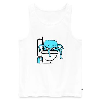 Octopus in Toilet Toilet Toilet Toilet Bowl Toilet Flush - Men's Premium Organic Tank Top - white - Front - AI Model Male 178 light (178cm)