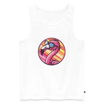 Flamingo Comic Cool - Men's Premium Organic Tank Top - white - Front - AI Model Male 178 light (178cm)