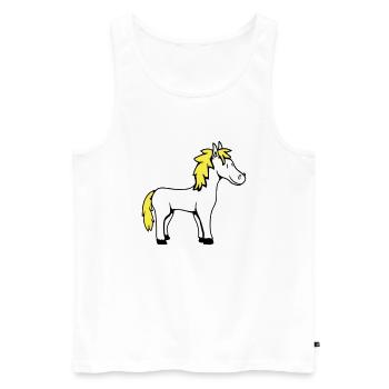 Pferd Süß Pony Fohlen Pferdemädchen Niedlich Comic - Männer Premium Bio Tank Top - Weiß - Vorne - AI Model Male 178 light (178cm)