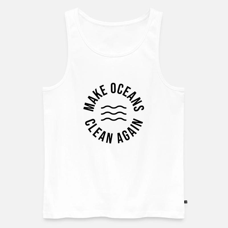 Make Oceans Clean Again - Männer Premium Bio Tank Top - Weiß