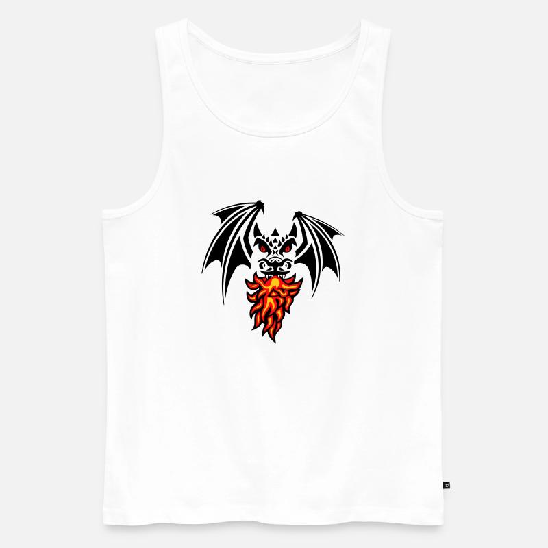 asymmetric black dragon - Männer Premium Bio Tank Top - Weiß