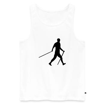 Nordic Walker - Wandern - Spazieren - Men's Premium Organic Tank Top - white - Front - AI Model Male 178 light (178cm)