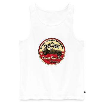 vintage racing - Débardeur bio Premium Homme - blanc - Devant - Michal (187cm)