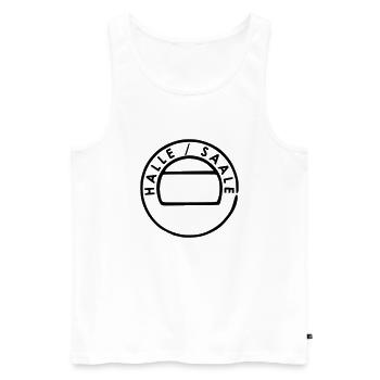 Halle an der Saale - Männer Premium Bio Tank Top - Weiß - Vorne - AI Model Male 178 light (178cm)