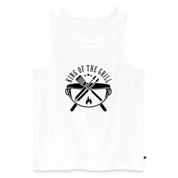 King of the Grill - Männer Premium Bio Tank Top - Weiß - Vorne - Michal (187cm)