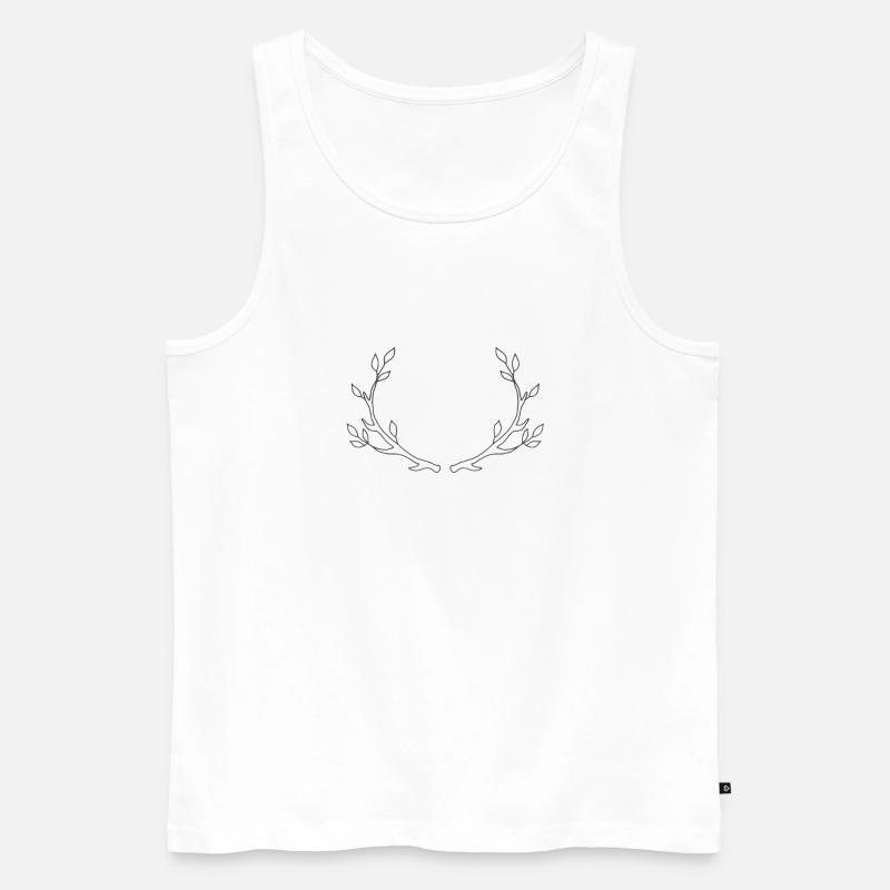 Hirsch - Männer Premium Bio Tank Top - Weiß