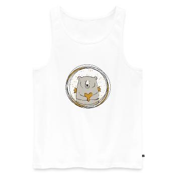 Herz-Bär - Männer Premium Bio Tank Top - Weiß - Vorne - AI Model Male 178 light (178cm)