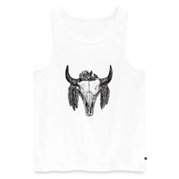 Skull Tattoo II - Débardeur bio Premium Homme - blanc - Devant - AI Model Male 178 light (178cm)