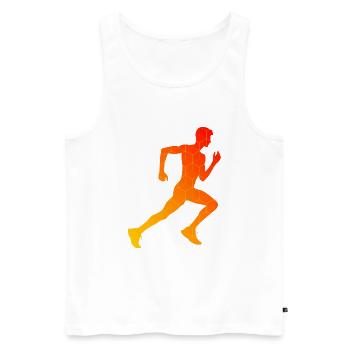 Cross Country Running Jogging Jogging Femme - Débardeur bio Premium Homme - blanc - Devant - Michal (187cm)