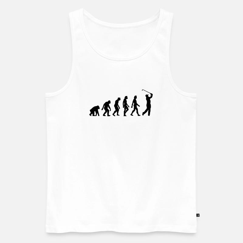 Die Evolution von Golf - Männer Premium Bio Tank Top - Weiß