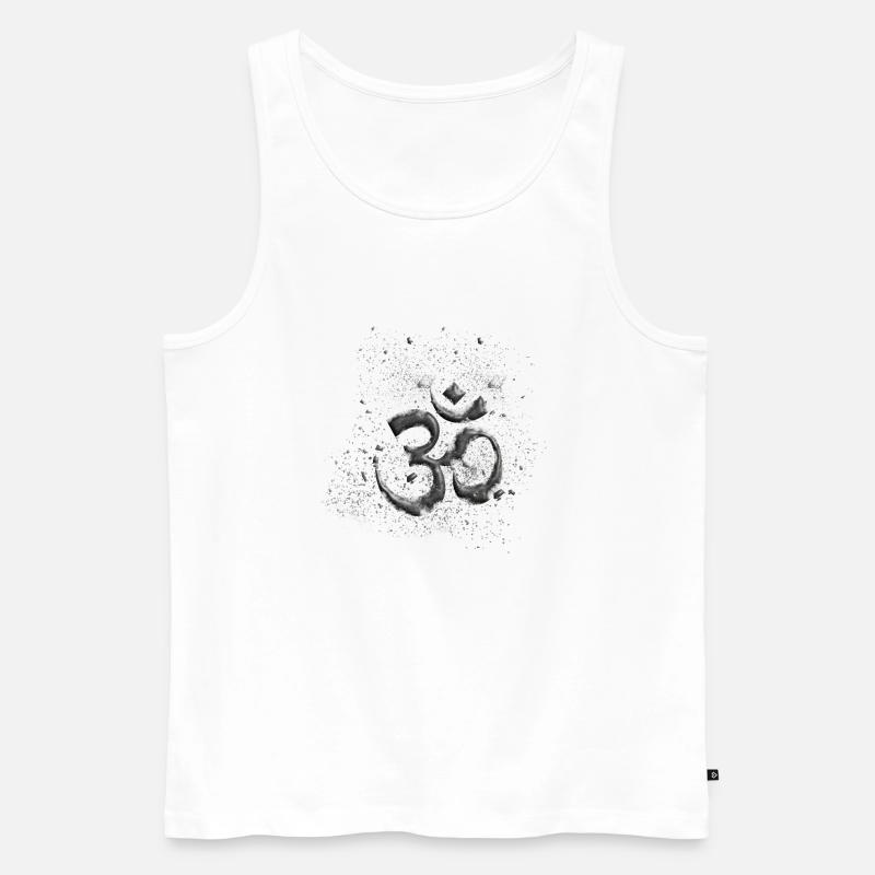 Om Shanti Explosion - Männer Premium Bio Tank Top - Weiß