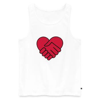 Hand in hand heart red - Men's Premium Organic Tank Top - white - Front - AI Model Male 178 light (178cm)