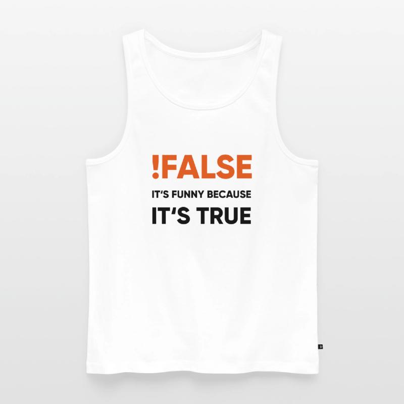 coder -! false it's funny because it's true Men's Premium Organic Tank Top