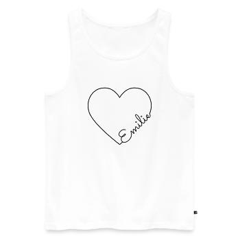 Emilie Name - Männer Premium Bio Tank Top - Weiß - Vorne - AI Model Male 178 light (178cm)
