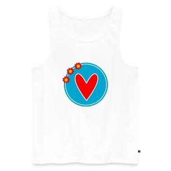 SCHÖNEN MUTTERTAG. MAMA. MUTTERTAG. ICH LIEBE DICH - Männer Premium Bio Tank Top - Weiß - Vorne - Michal (187cm)