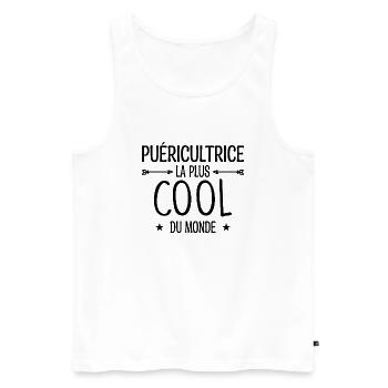 puéricultrice / puériculture / enfant / bébé - Débardeur bio Premium Homme - blanc - Devant - Michal (187cm)