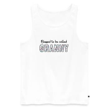 Oma Leben Blume Oma - Männer Premium Bio Tank Top - Weiß - Vorne - Michal (187cm)
