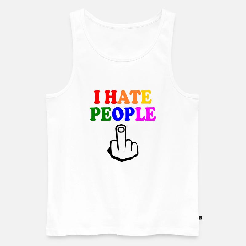 I hate people - Männer Premium Bio Tank Top - Weiß