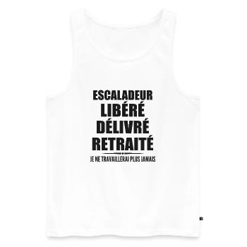 Escaladeur célèbre sa retraite avec humour cadeau - Débardeur bio Premium Homme - blanc - Devant - Michal (187cm)