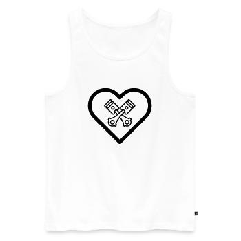 Heart symbol piston engine car fridays for cubic capacity - Men's Premium Organic Tank Top - white - Front - AI Model Male 178 light (178cm)