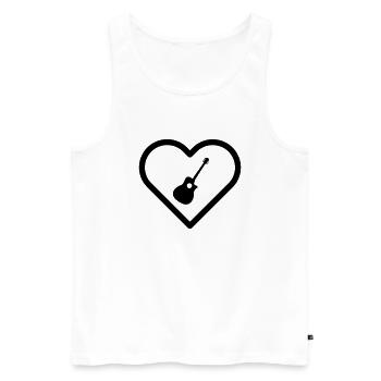 Heart I love guitare acoustique guitare guitariste musique - Débardeur bio Premium Homme - blanc - Devant - Michal (187cm)