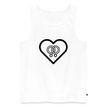 Heart lesbian gay marriage pride LGBT love bi symbol - Men's Premium Organic Tank Top - white - Front - Michal (187cm)