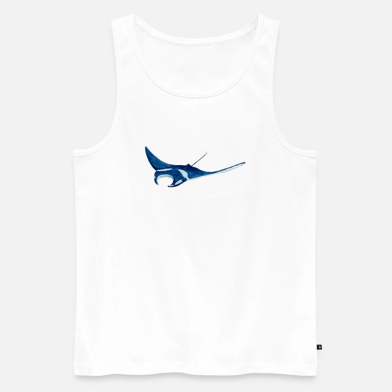 Manta ray var2 - Männer Premium Bio Tank Top - Weiß