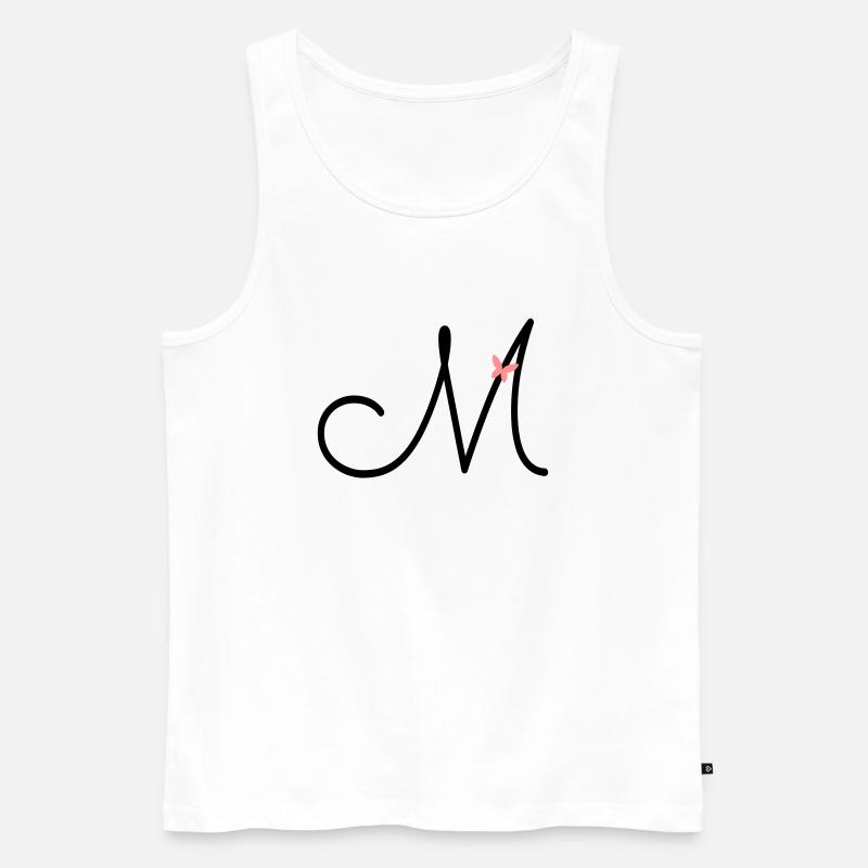 Buchstabe M Anfangsbuchstabe Schmetterling - Männer Premium Bio Tank Top - Weiß