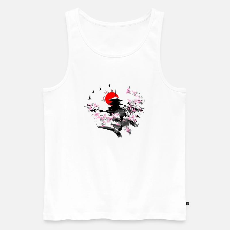 KETTE X Brompton Sakura - Männer Premium Bio Tank Top - Weiß